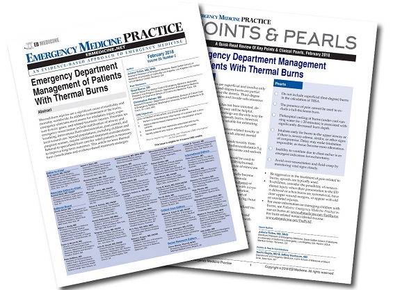 Emergency Department Management of Patients With Thermal Burns